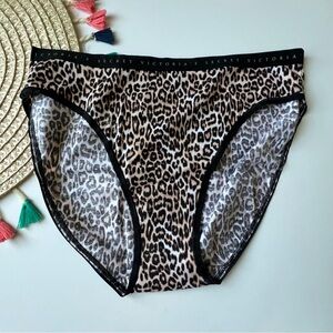 Victoria's Secret Stretch Cotton High-Leg Brief Panty Marzipan Cheetah M NEW